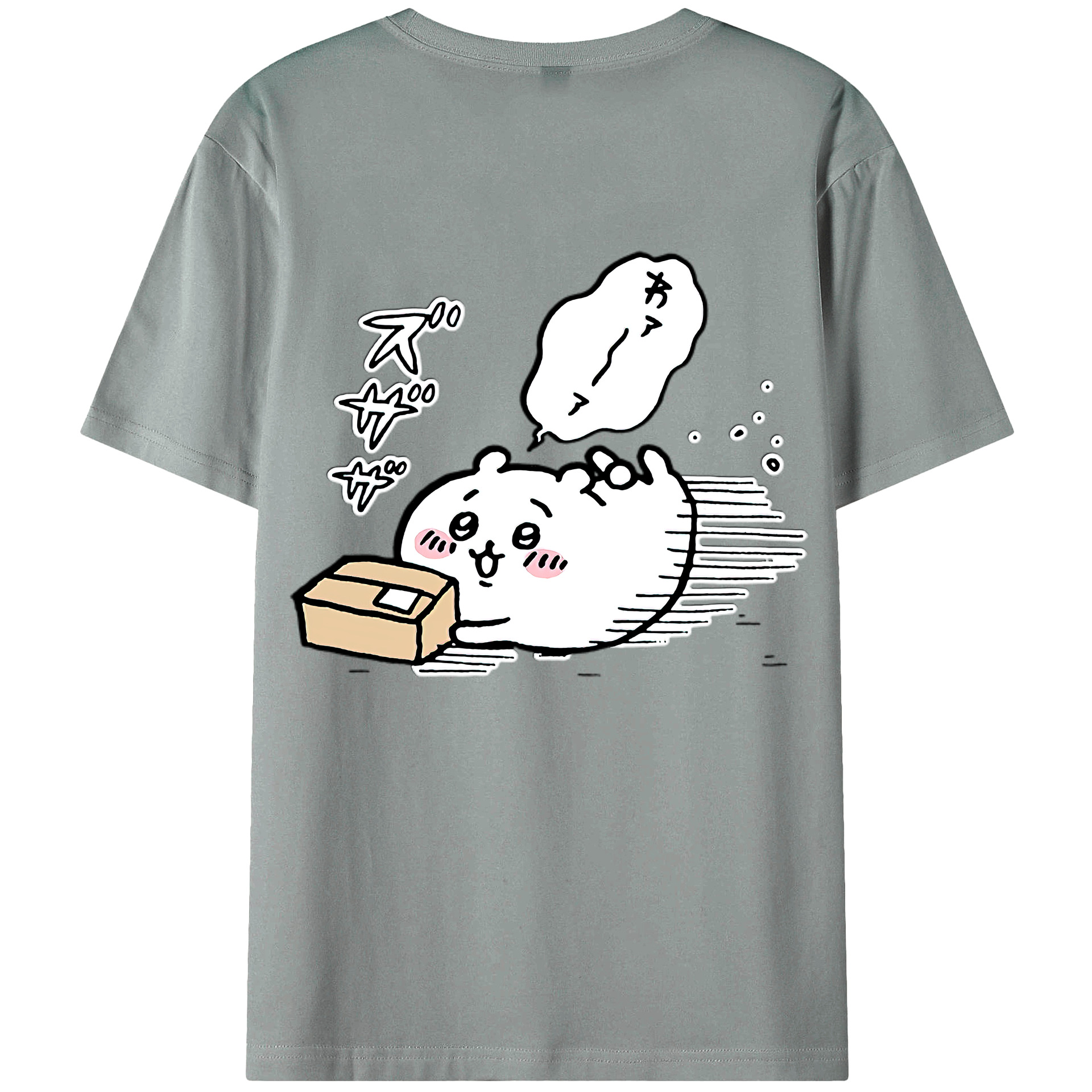 （画像用） ちいかわ ちいかわ Chii-kawa chiikawa 綿100％ メンズ半袖Tシャツ（バックプリント） 通気性